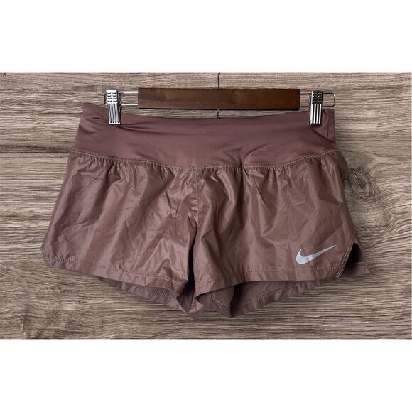 Nike Dri-Fit Mauve Low-Rise Fold Reflective Lined Athletic Shorts Size Small - Picture 1 of 9